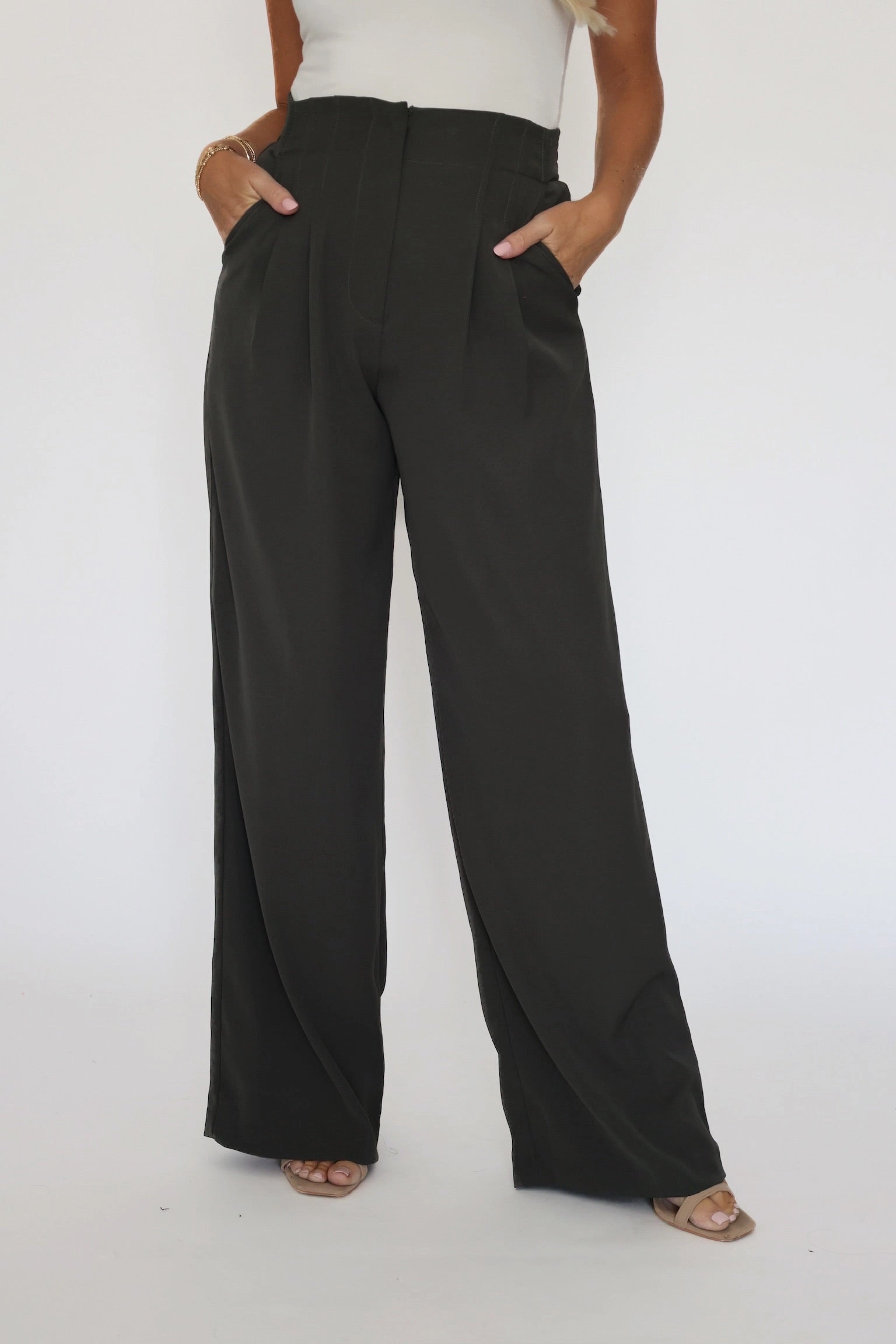NonChafingEdges Malibu Wide Leg Pants - Dark Olive