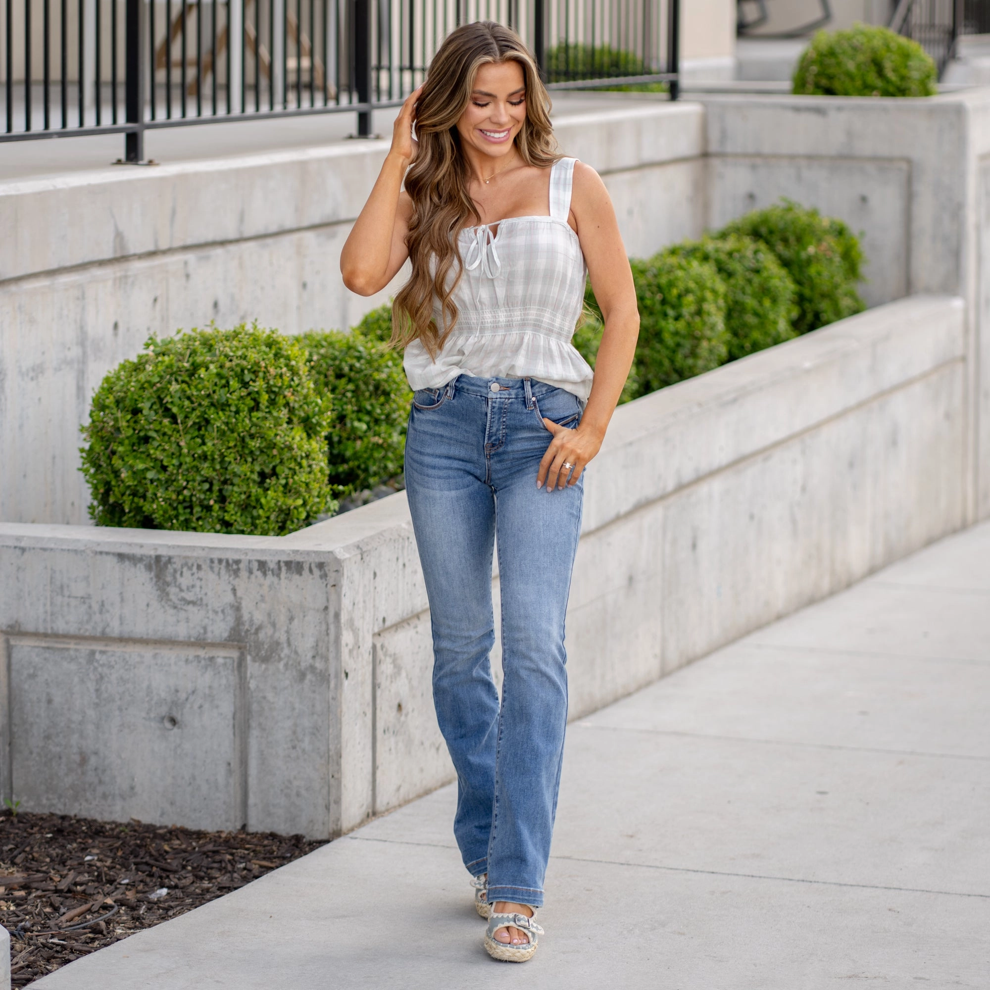 tailored look The Garden Tummy Control Top Mid Rise Boot Cut Regular & Plus Sizes