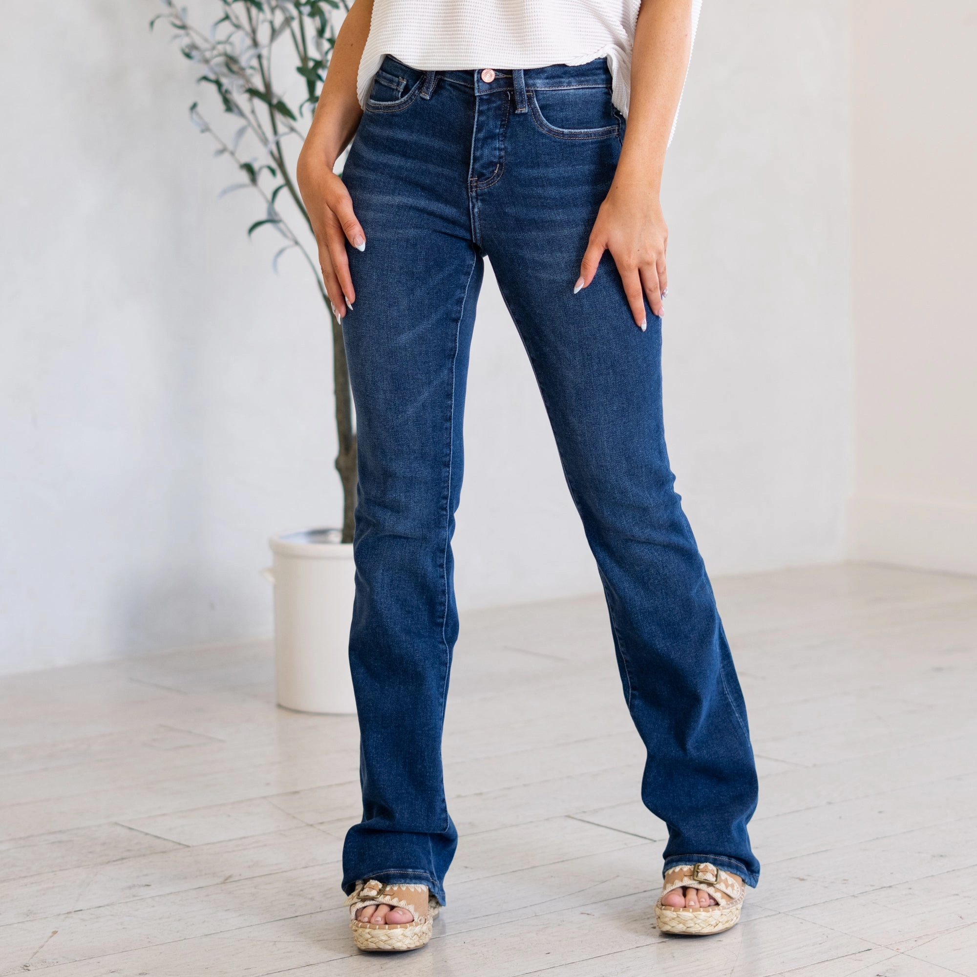 Luxury Minimalist Active Wear Effective Tummy Control Top High Rise Boot Cut Regular & Plus Sizes