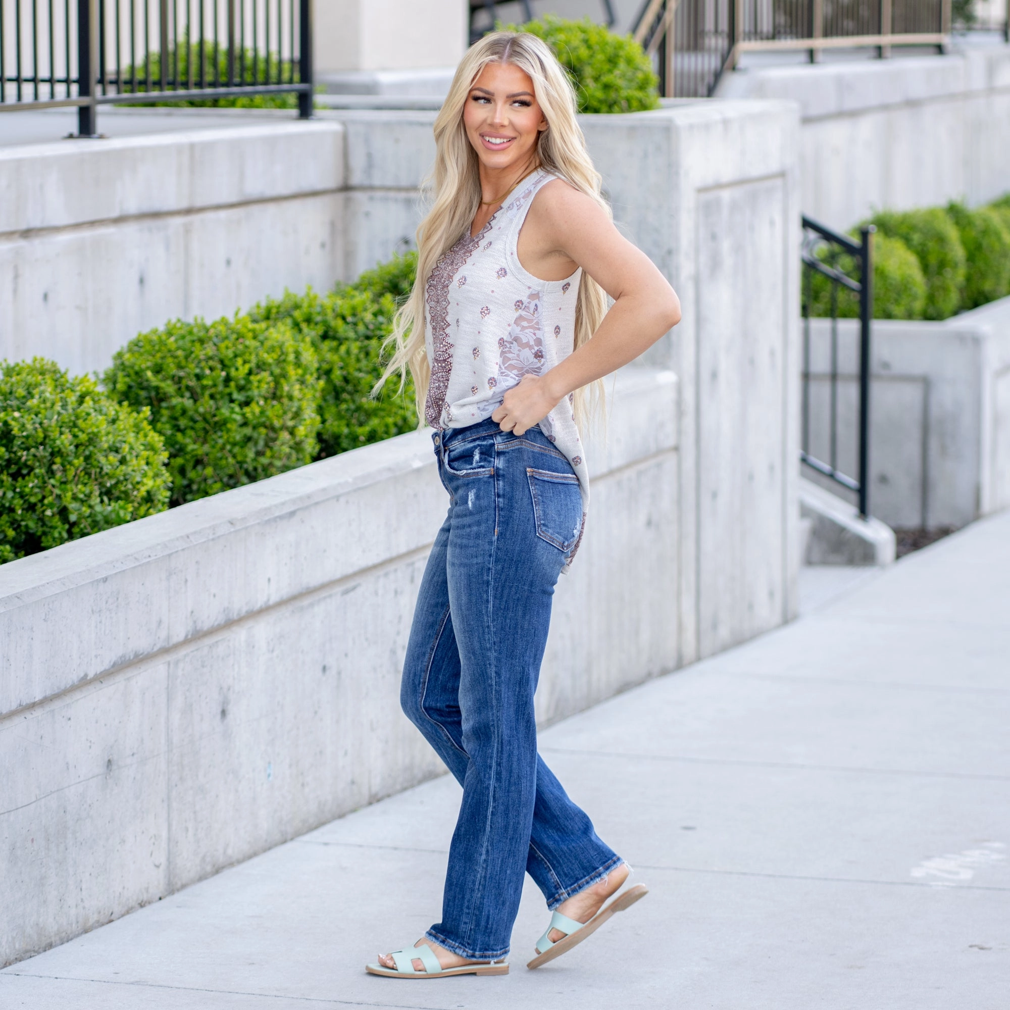 Beach Day Breathable Everyday Neutral Happiness Mid Rise Straight Leg Regular & Plus Sizes