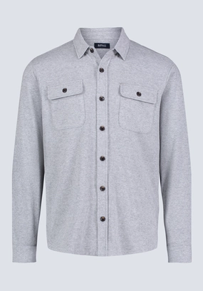 Black Tie Optional Sigge Men's Long-Sleeve Blanket Shirt with Chest Pockets, Light Grey - BM24460