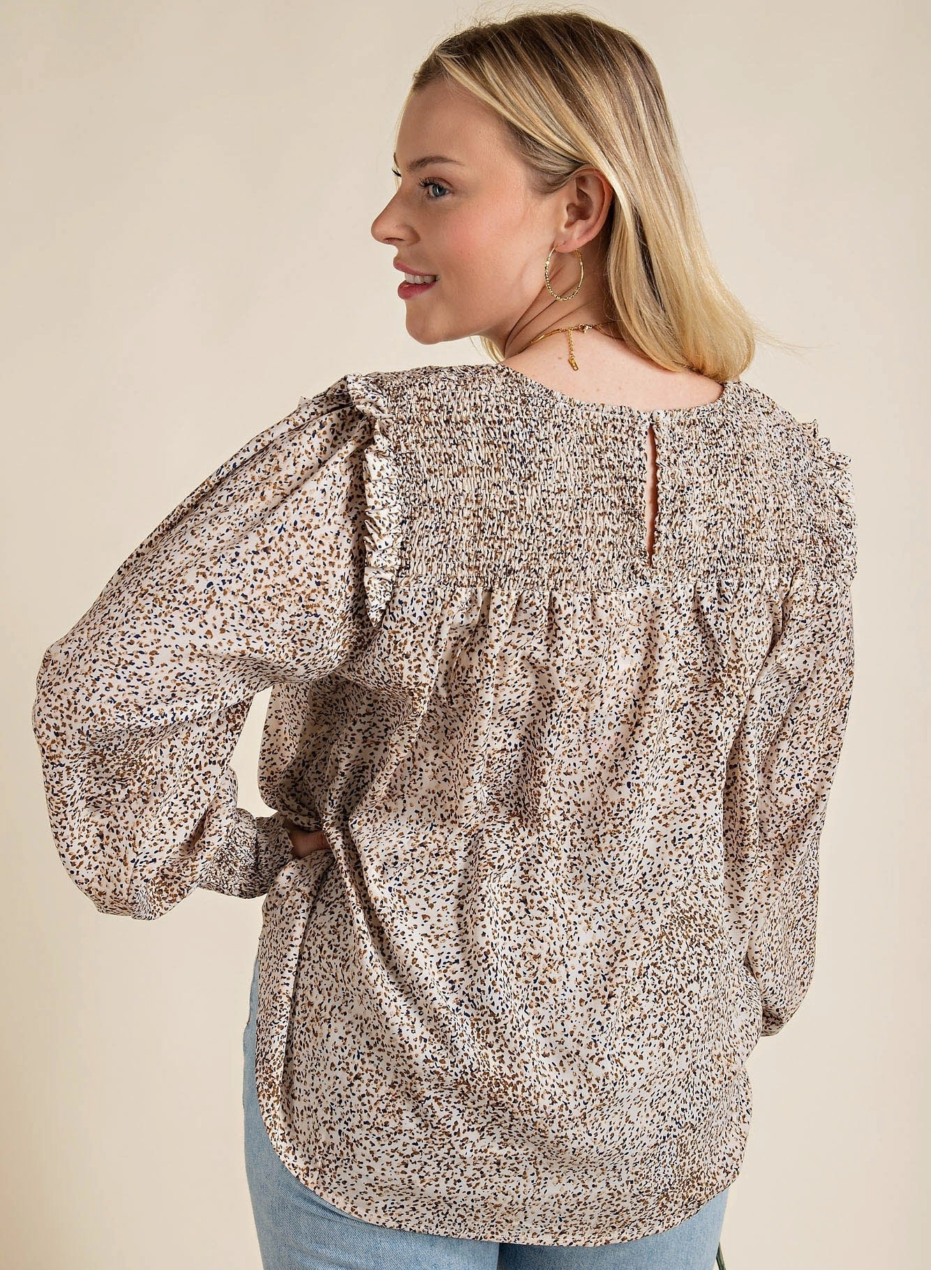 Plus Spotted New Yorker Top* ContrastStitching