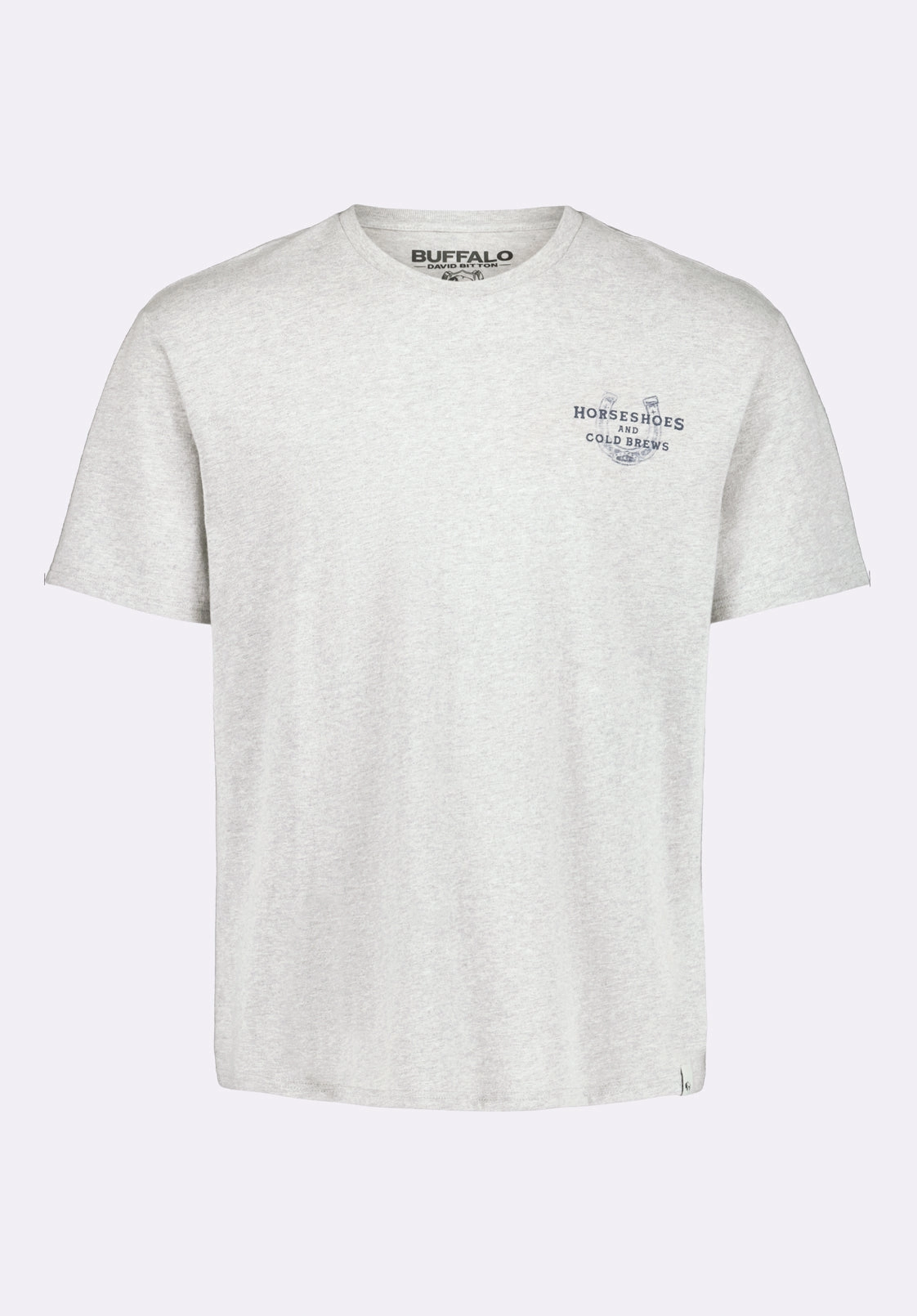 WindproofBarrierTechnology LayeredPanel Tastrup Men's Graphic T-Shirt with Horseshoes Print, Heather Grey - BM24637