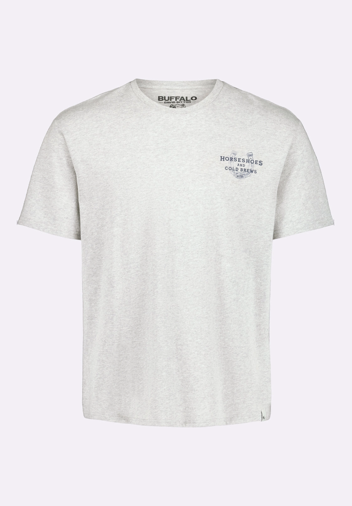 QuickDry Performance MoistureWicking Tastrup Men's Graphic T-Shirt with Horseshoes Print, Heather Grey - BM24637