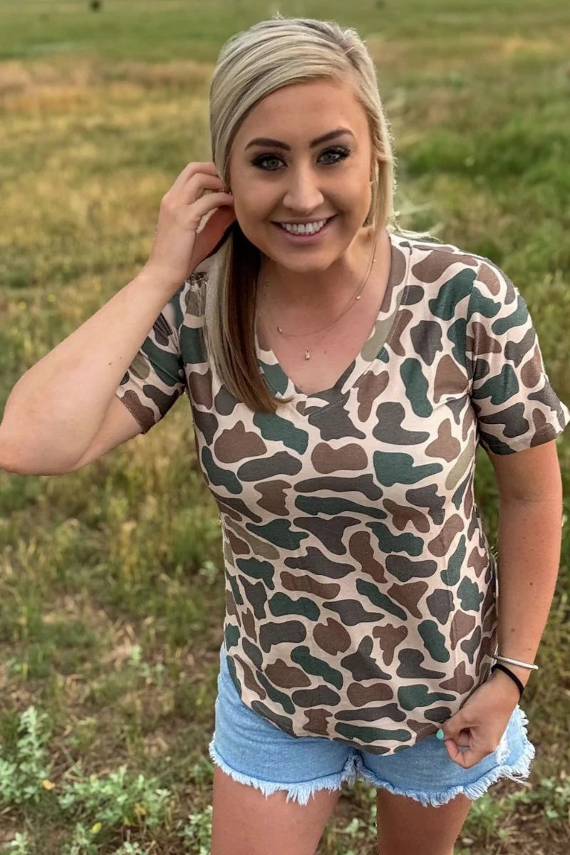 Sterling Kreek Stand Down V-Neck Tee Multi Directional Zipper Placement