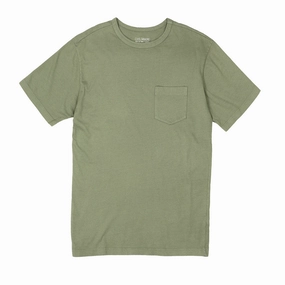 Crew Neck Short Sleeve 1 Pocket Tee - Celadon MidweightJersey