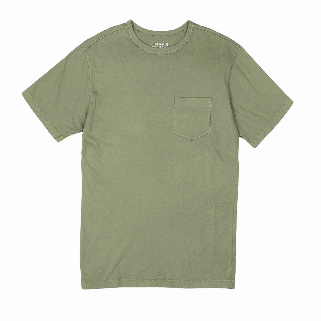 Crew Neck Short Sleeve 1 Pocket Tee - Celadon MidweightJersey