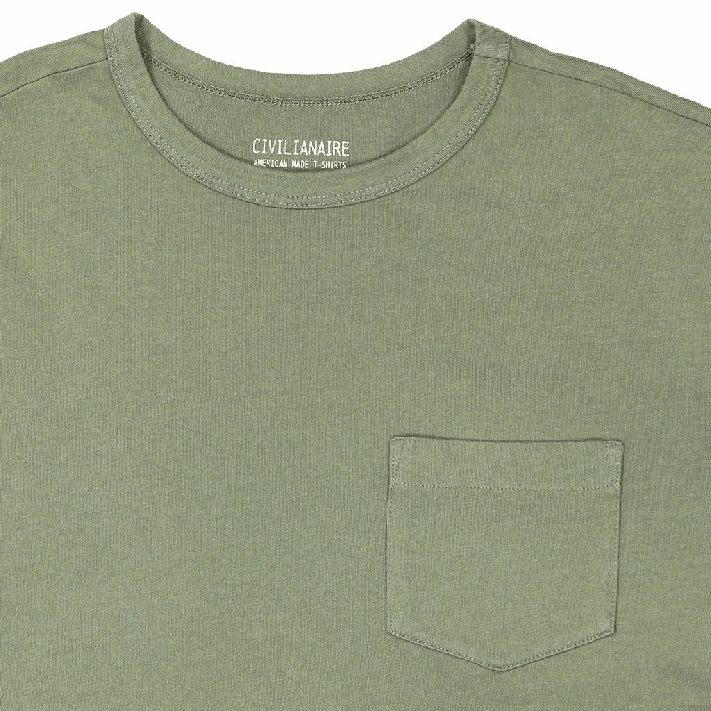 Crew Neck Short Sleeve 1 Pocket Tee - Celadon Sustainable Waterproofing