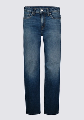 Relaxed Straight Driven Men's Jeans, Indigo Sanded - BM26059 Casual Look