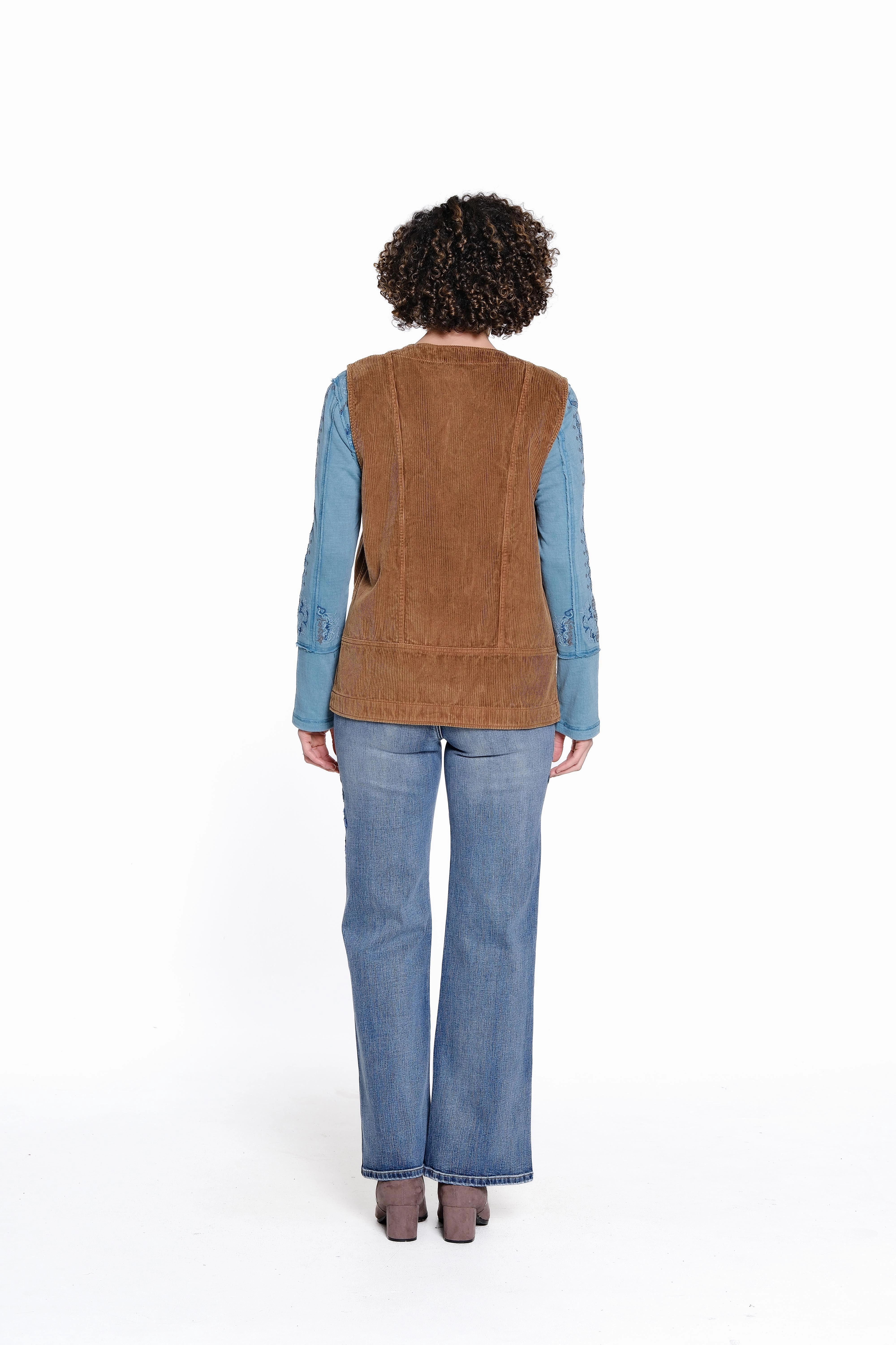 NonFade Dye Corduroy Vest - Tobacco