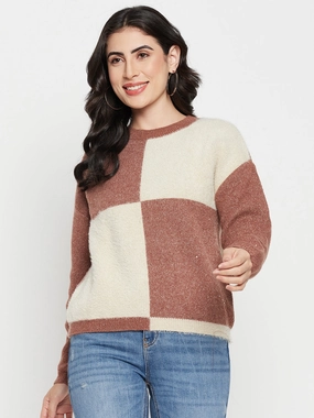 Madame Brown Round Neck Sweater Soft and Cozy Fashion Essential