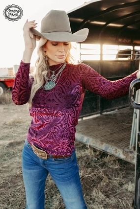 FourWay Stretch Sustainable Fabric Blend Crater Lake Top