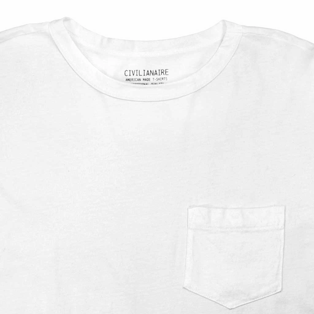 PlushLining Outdoor Apparel Crew Neck Long Sleeve 1 Pocket Tee - White
