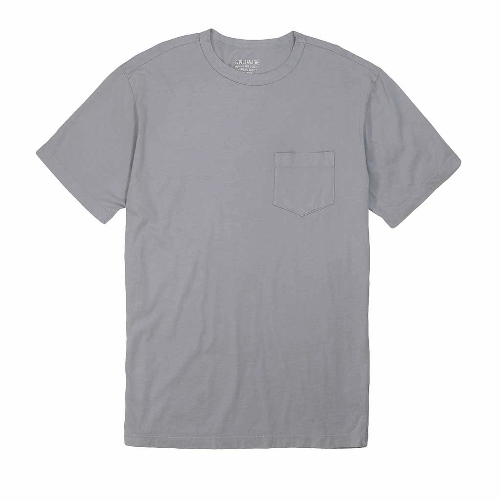 Crew Neck Short Sleeve 1 Pocket Tee - Iron WrinkleResistantFinish HeatPressedLogos