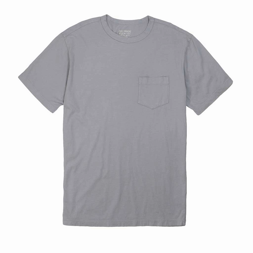 Neutral Tone Stitching Quick Dry Technology Crew Neck Short Sleeve 1 Pocket Tee - Iron