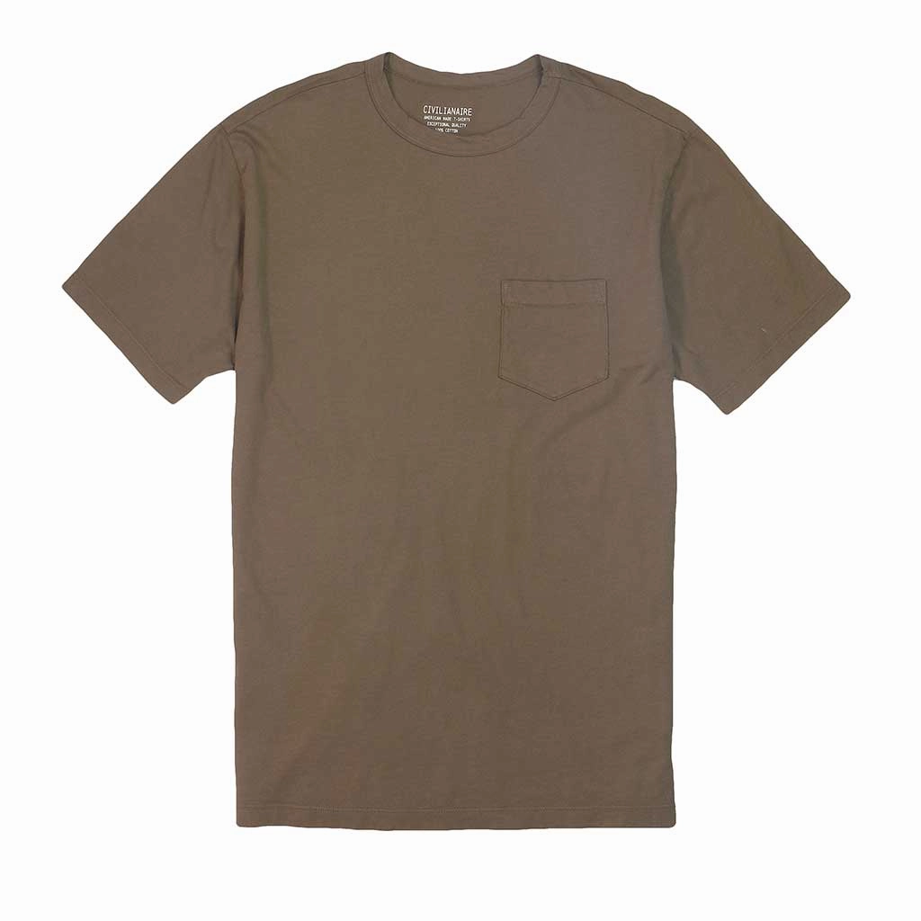 Crew Neck Short Sleeve 1 Pocket Tee - Soft Oak HighDurabilityWeave