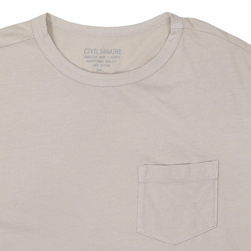 QuickDry Crew Neck Short Sleeve 1 Pocket Tee - Stone