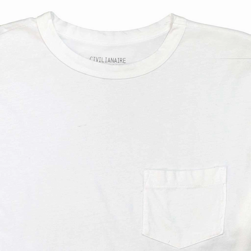 All Purpose Casual Cut Crew Neck Short Sleeve 1 Pocket Tee - White