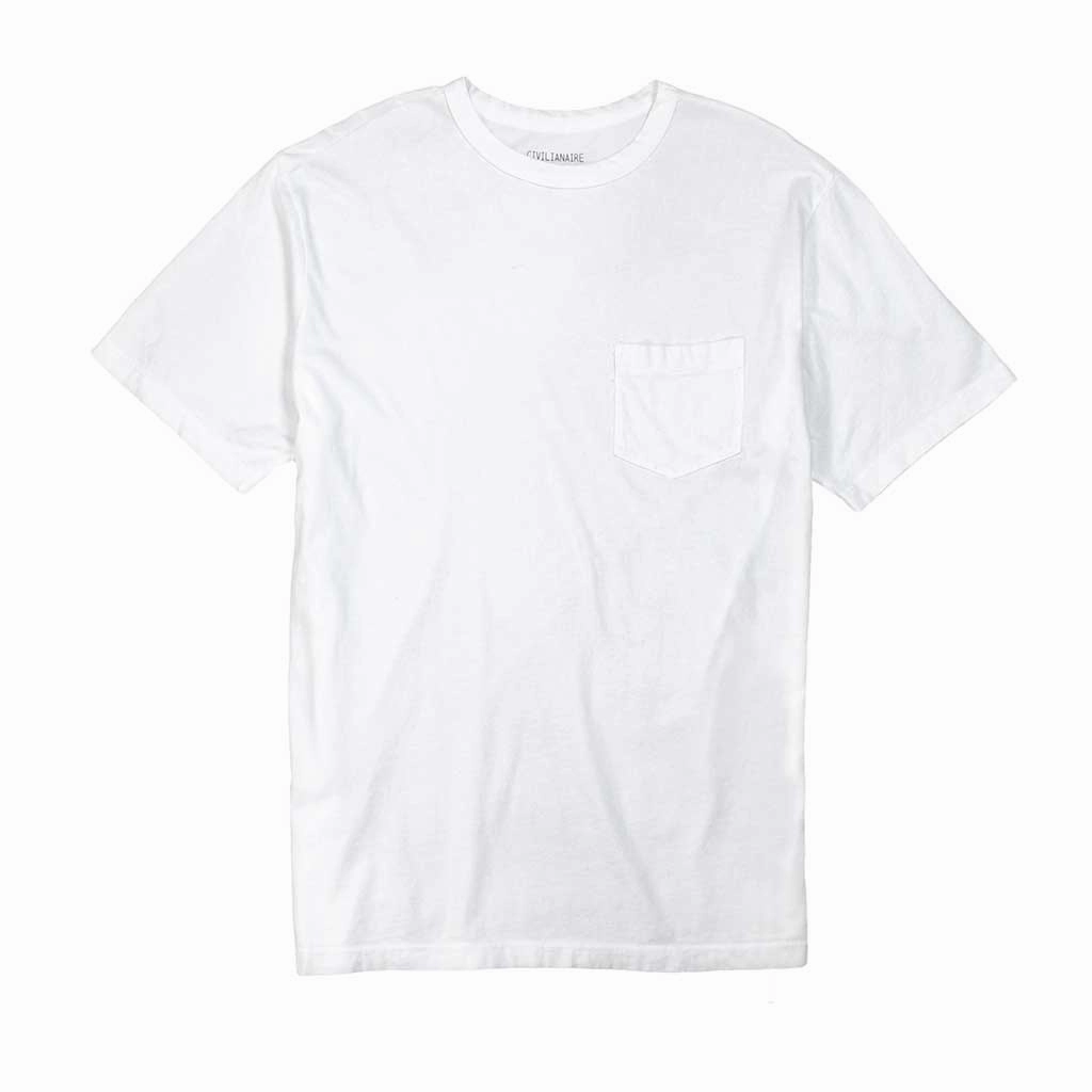 EthicallySourced Crew Neck Short Sleeve 1 Pocket Tee - White