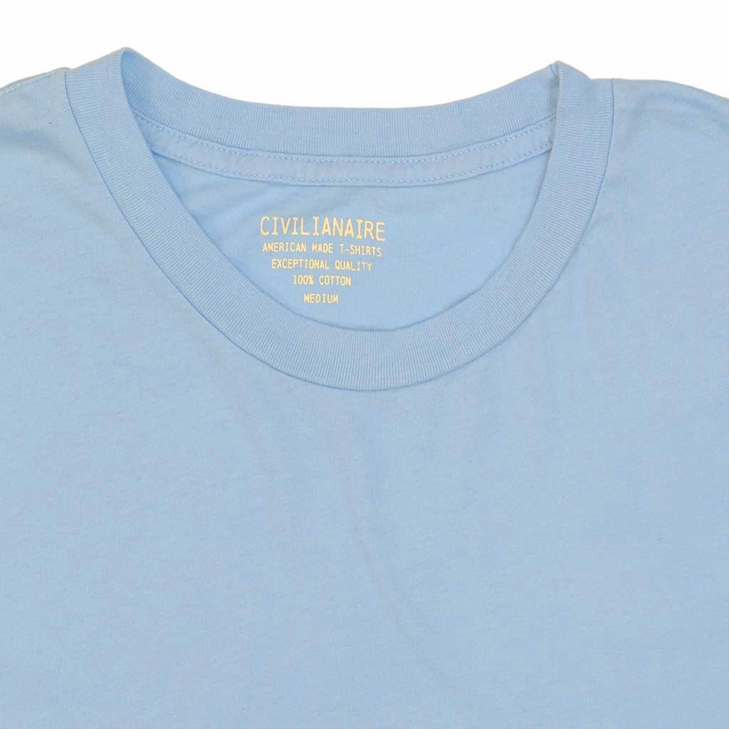 Crew Neck Short Sleeve Tee - Blue Bell YarnDyeStripe LowProfileSeams