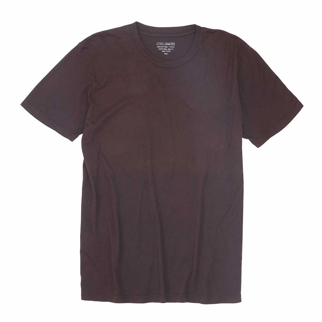 Crew Neck Short Sleeve Tee - Deep Burgundy Hybrid Fabric Blend StretchMaterial
