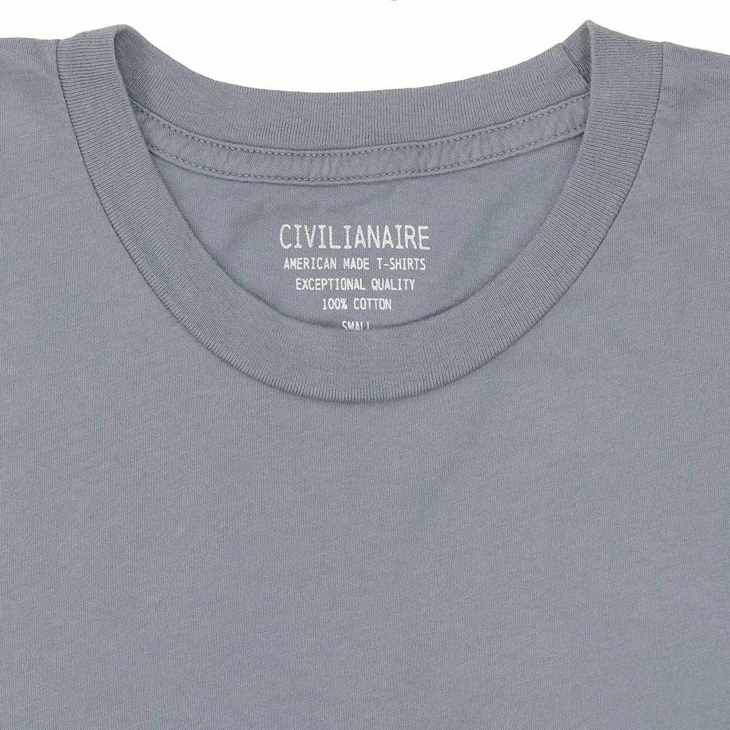 Crew Neck Short Sleeve Tee - Hazy Sky LongWearingComfort Textured Weave