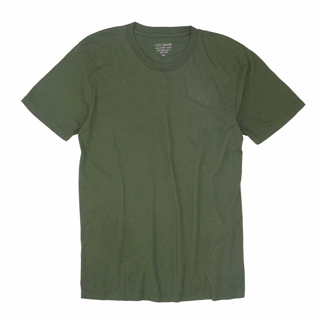 Comfy Layer Crew Neck Short Sleeve Tee - Old Olive
