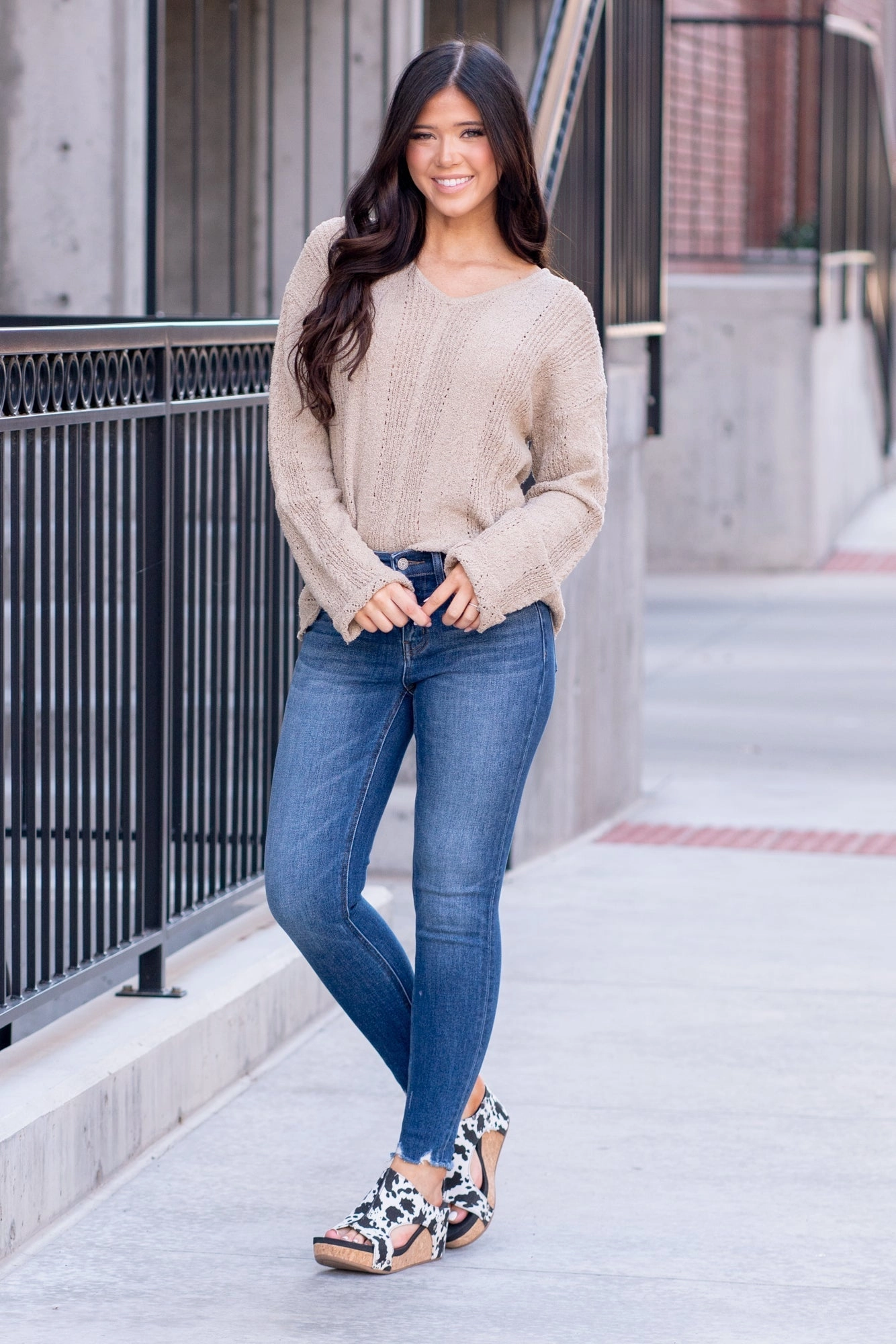 Smart Wardrobe Timeless Appeal VERVET Glistening Mid Rise Raw Hem Cropped Skinny Jeans Dark Blue Wash Regular & Plus Sizes