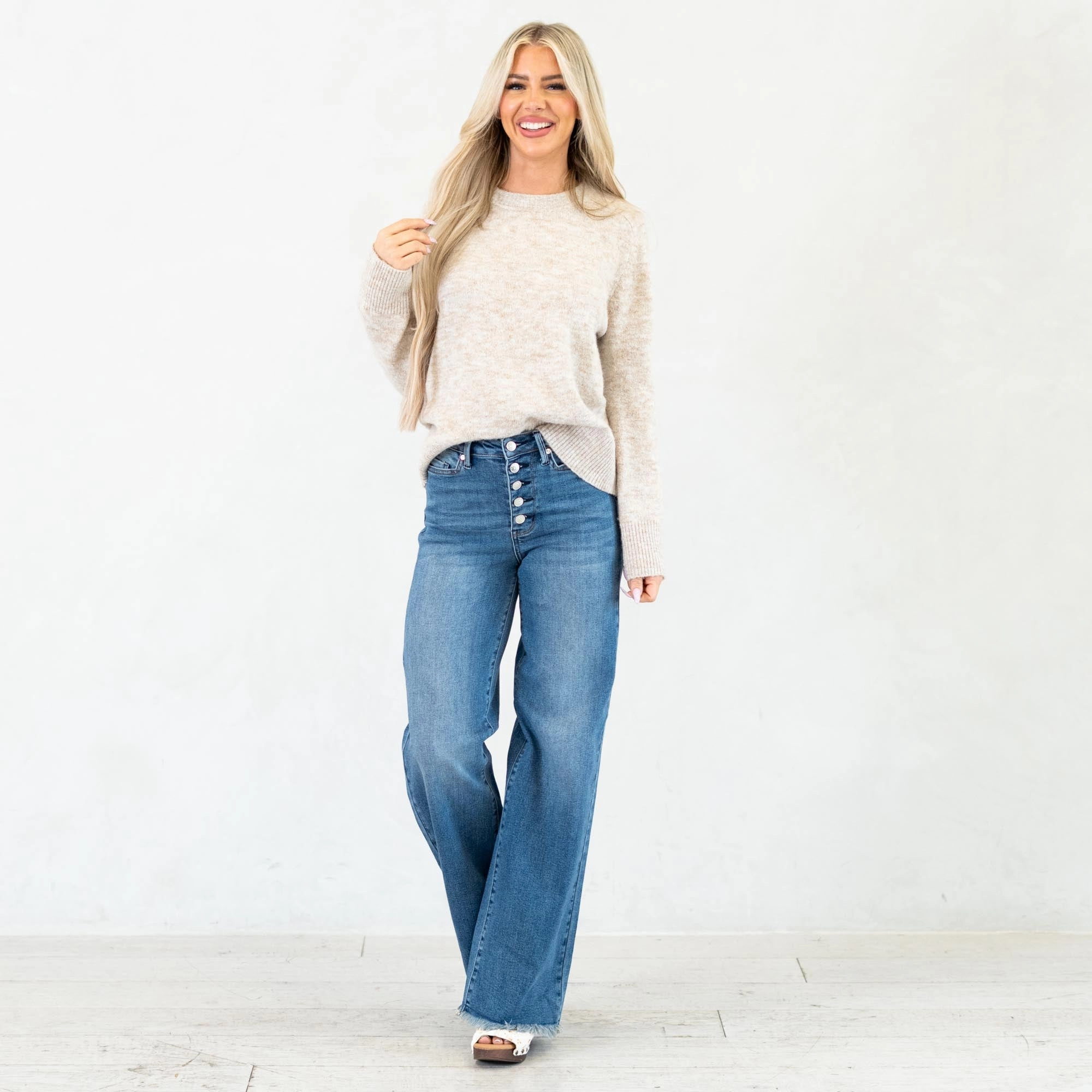 Judy Blue Rowan High Rise Column Straight Jeans Regular & Plus Sizes Daily Function