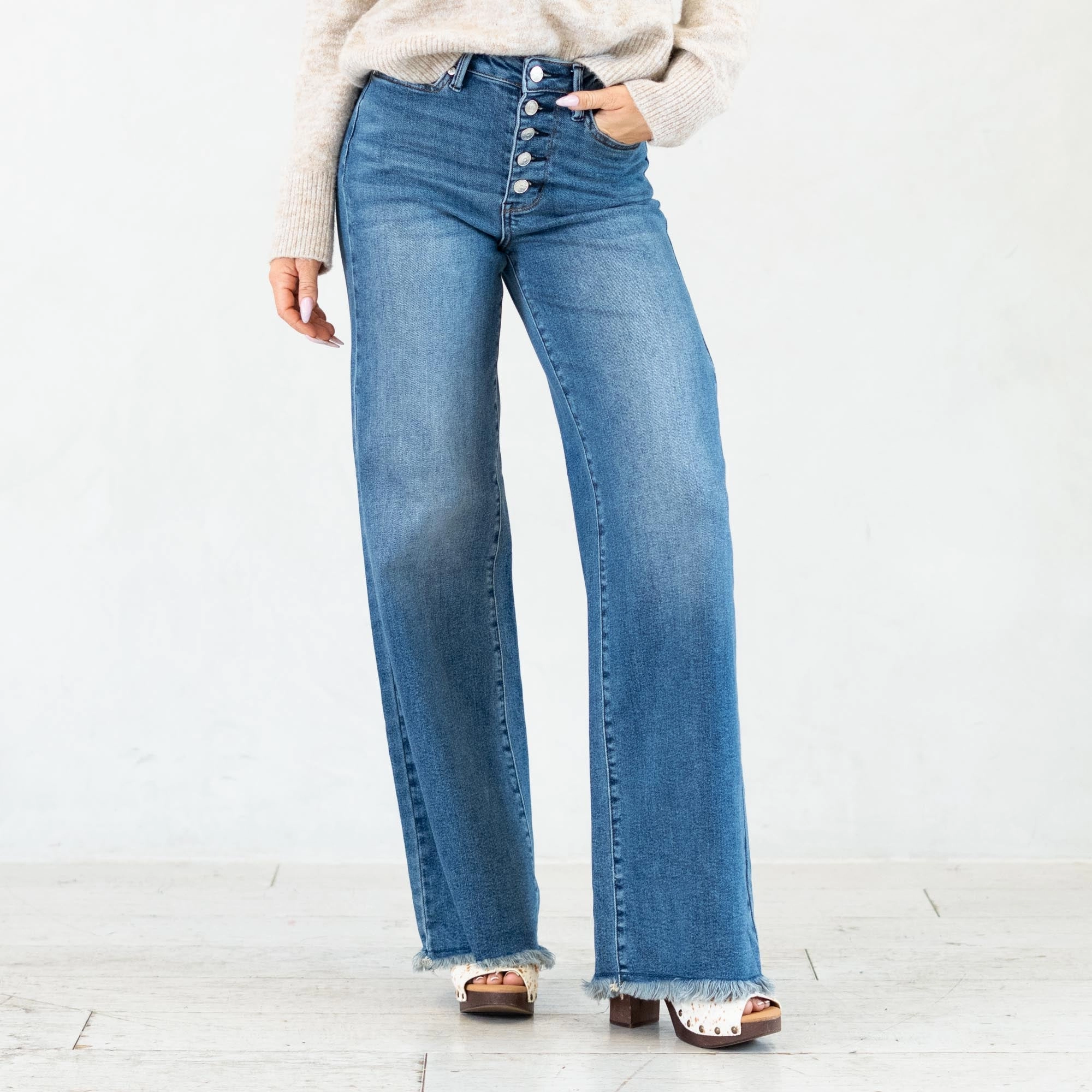 Premium Fit Judy Blue Rowan High Rise Column Straight Jeans Regular & Plus Sizes