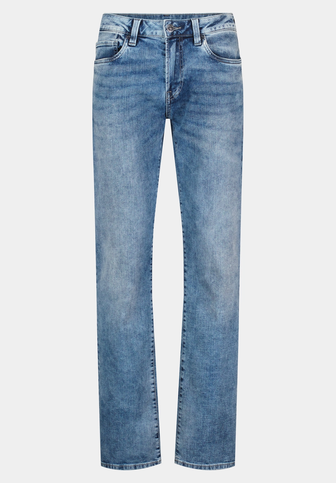 All Time Fit Straight Six Men's Jeans in Whiskered and Contrasted Blue - BM22634