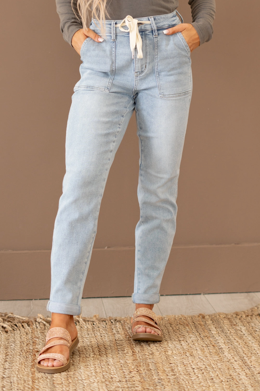 Curvy Saturday Morning High Rise Jogger Boyfriend Jeans Versatile Relaxed Style Chic Design Style