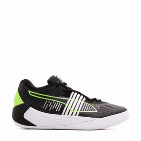 Puma Basketball Men Fusion Nitro Black Green Glare 195587-01 Flexible Grip Zone All Day Game