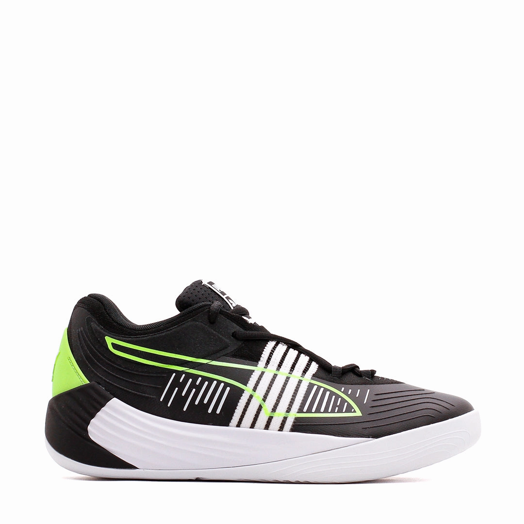 Puma Basketball Men Fusion Nitro Black Green Glare 195587-01 Flexible Grip Zone All Day Game