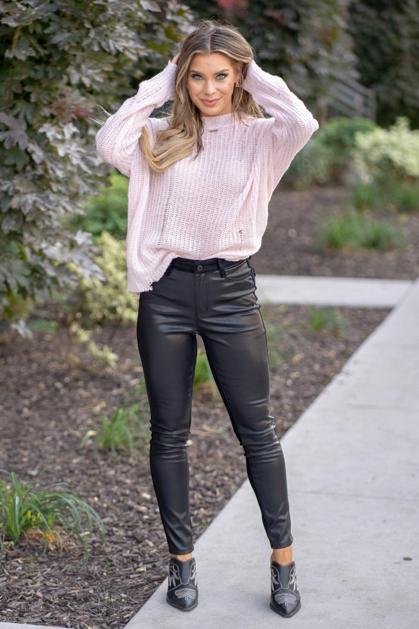 Eco Conscious Denim Flexible Waistband Faux Leather High Rise & Denim Skinny Regular & Plus Sizes