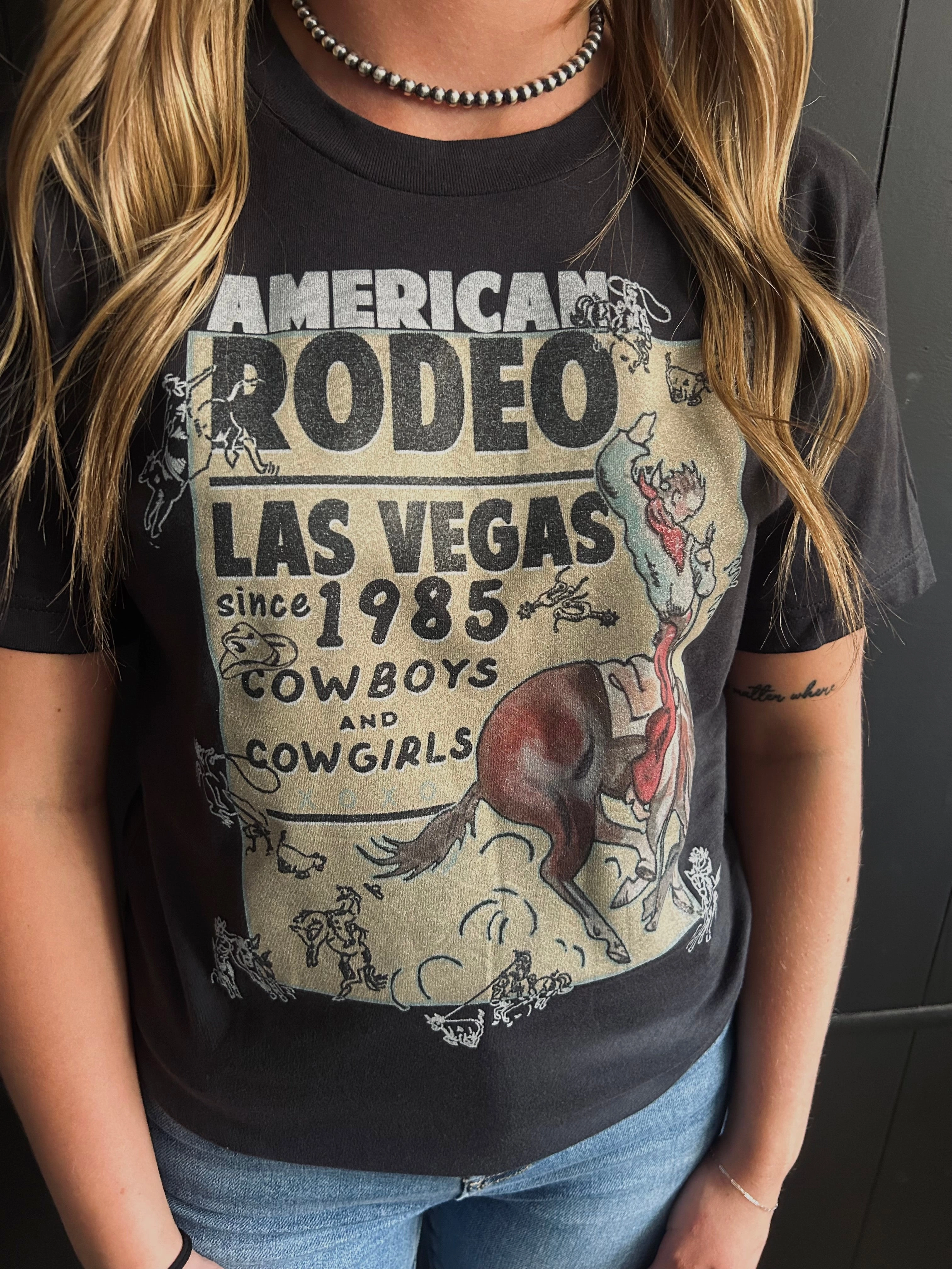 Double Layered Fabric Dark Gray American Rodeo Vegas '85 Tee