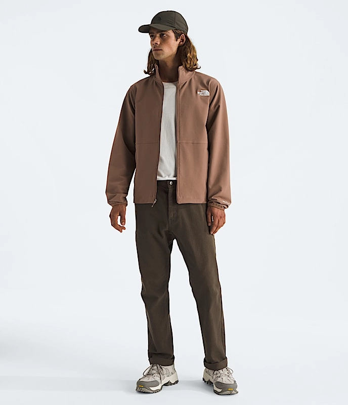 Men's Willow Stretch Jacket | Latte Rubberized Zippers Mild Weather