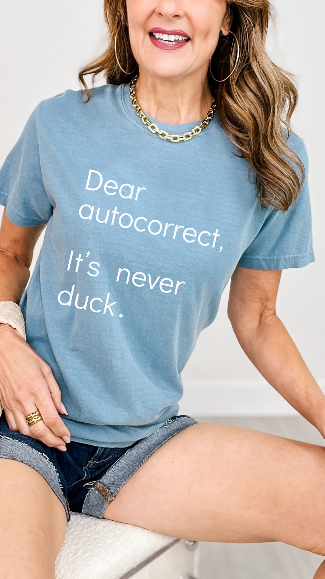 Dear Autocorrect, It's Never Duck. Graphic Tee Overlock Edging Temperature Regulating Fabric