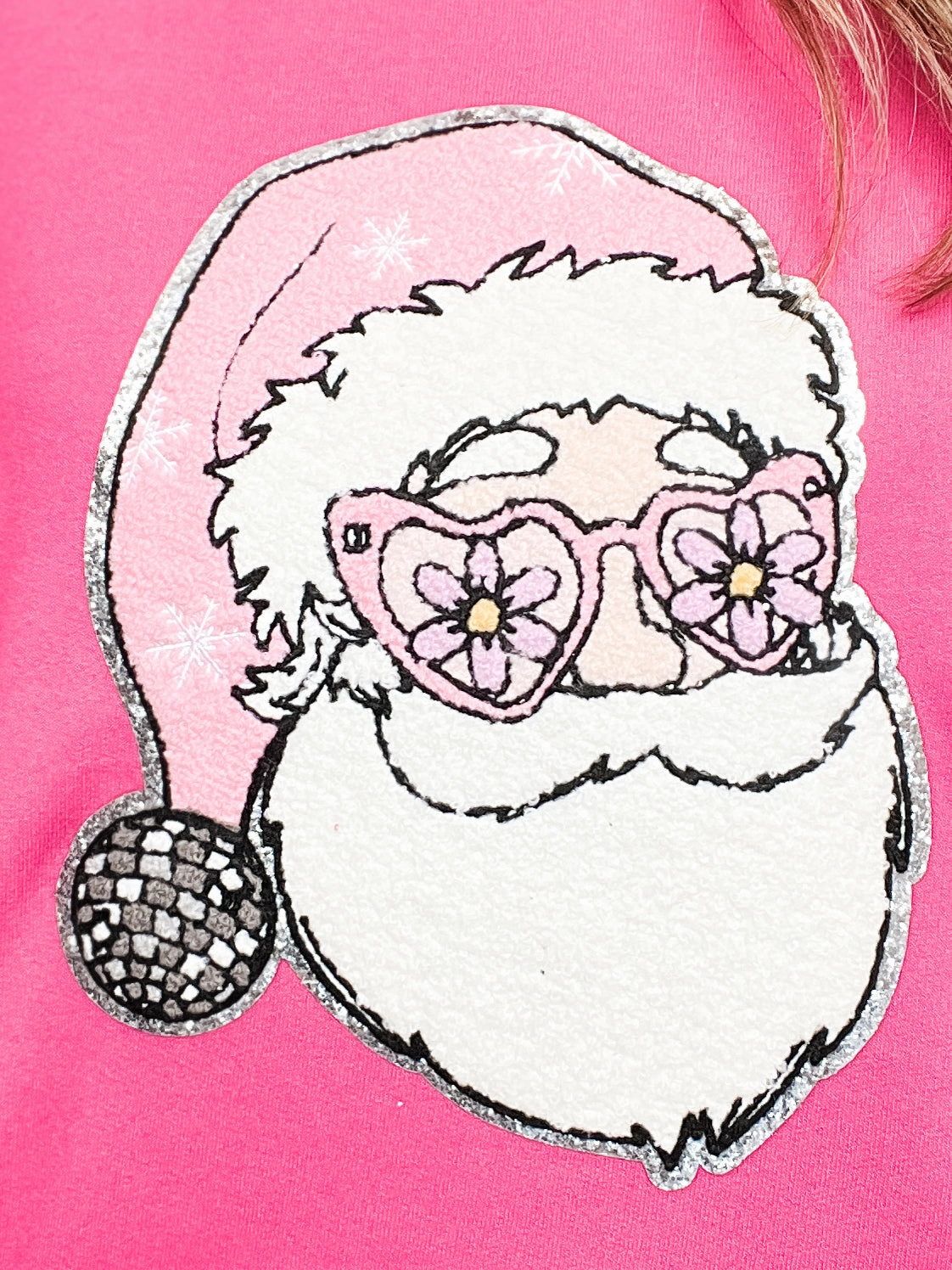 Disco Groovy Santa Chenille Sweatshirt Top Ethical production ThermalInsulation