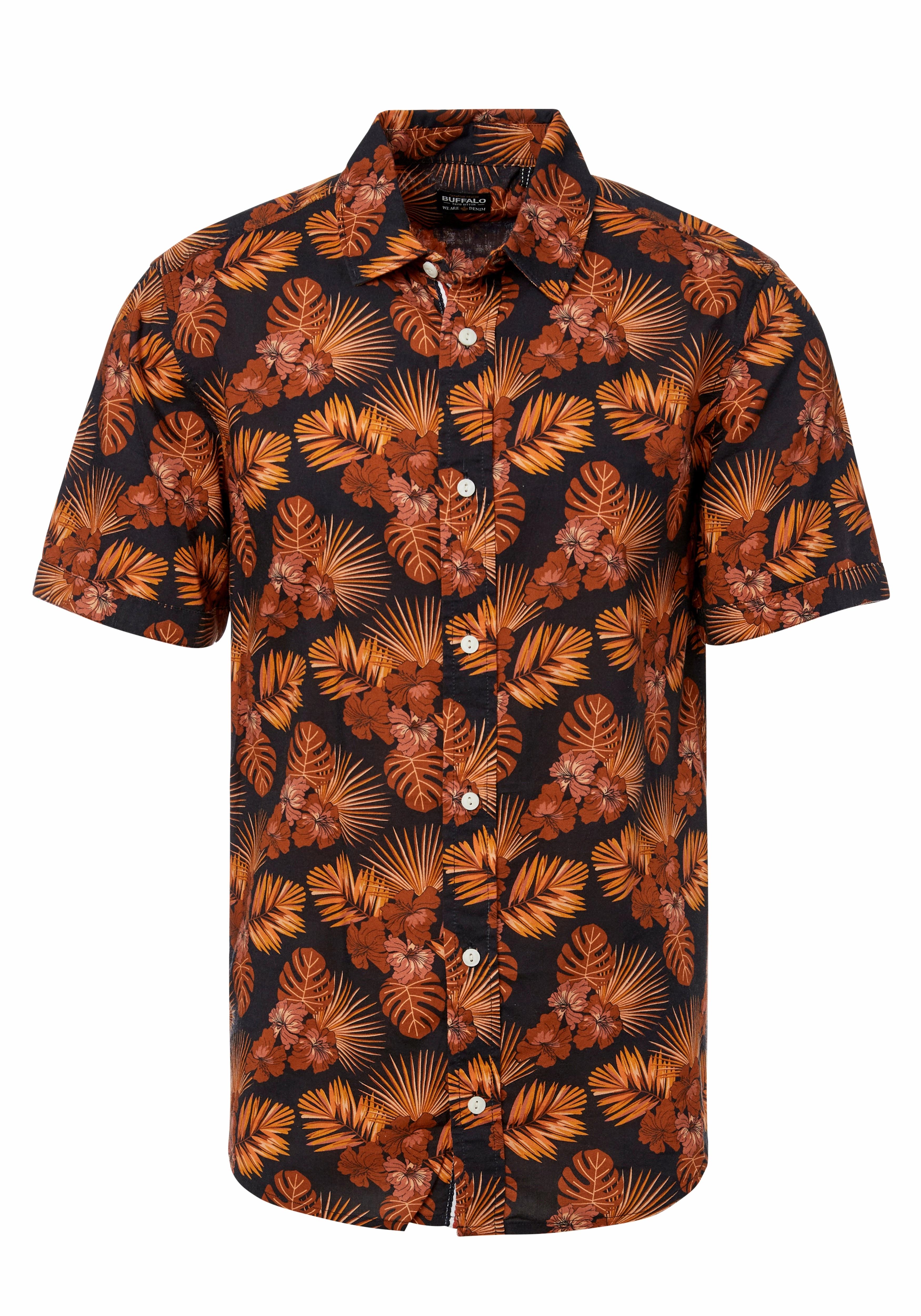Bold Print quick dry Simad Short-Sleeve Print Shirt, Dusty Orange - BM23916