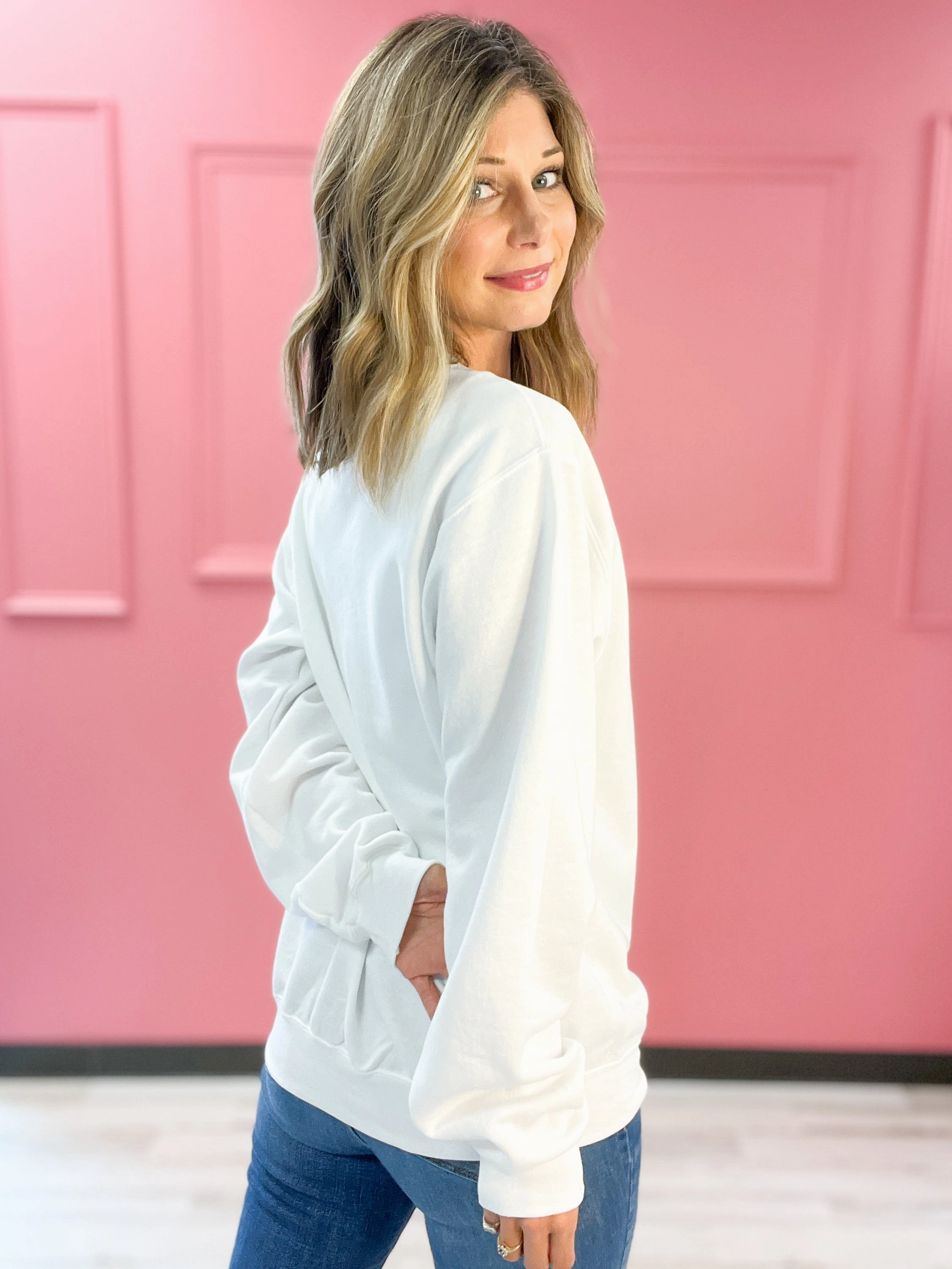 Don't Get Your Tinsel In A Tangle Glitter Sweatshirt Top Vintage Pullover