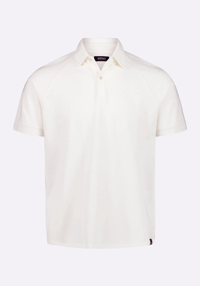 Compact Jacquard Weave Kindell Men's Short-Sleeve Pique Polo, Milk - BM24608
