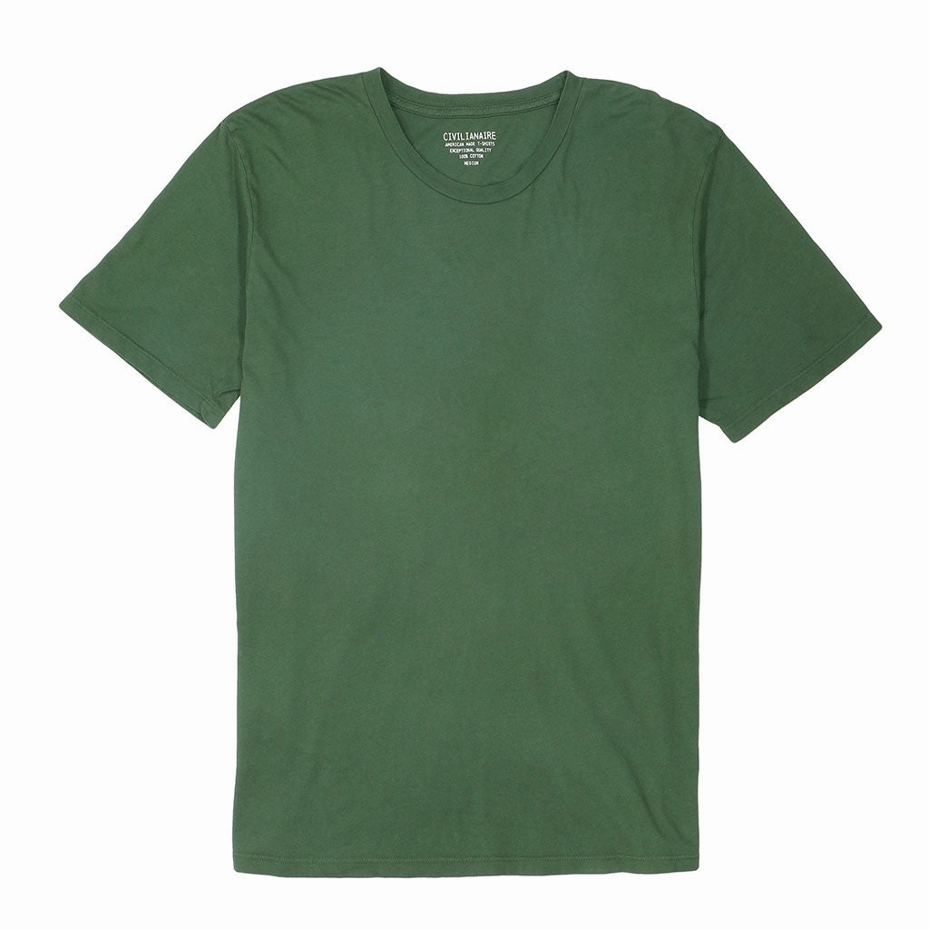BoxyCrop Crew Neck Short Sleeve Tee - Bottle Green