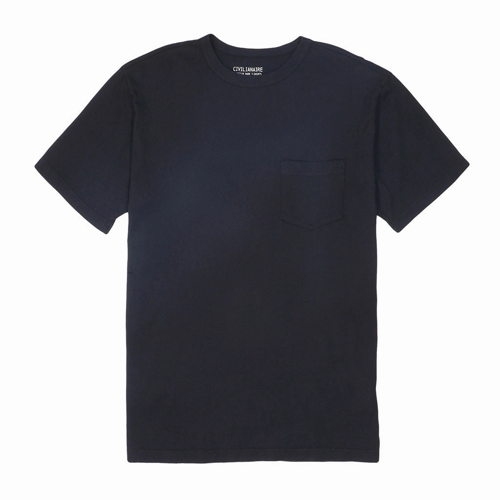 RelaxedNeckline Crew Neck Short Sleeve 1 Pocket Tee - Black Coal