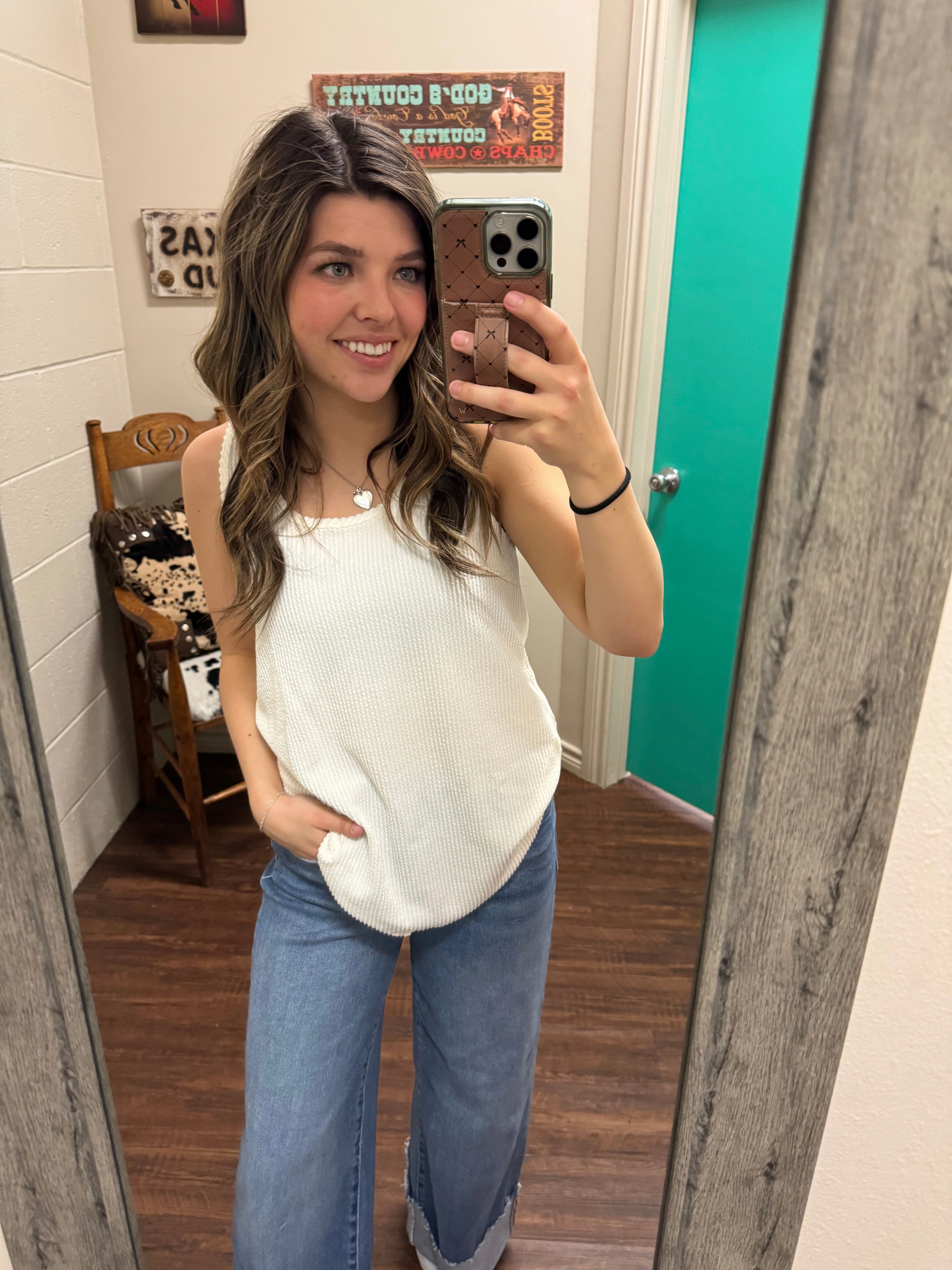 Convertible Neckline Kick Back Racer Back Full Length Tanks - 4 Colors