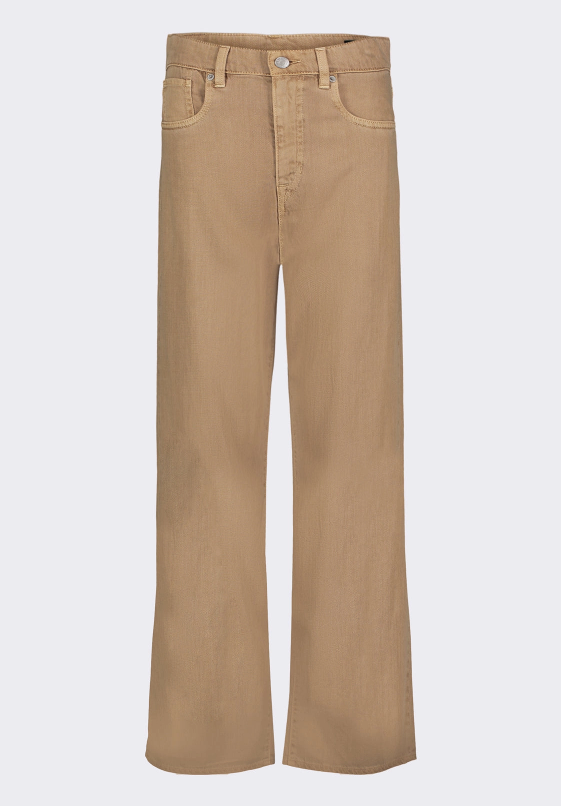 High Rise Wide Leg Addie Women's Pants, Almond Beige - BL16083 Flexible Knee Panels