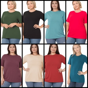 RecycledPolyester Plus Short Sleeve Round Neck Tee- soft