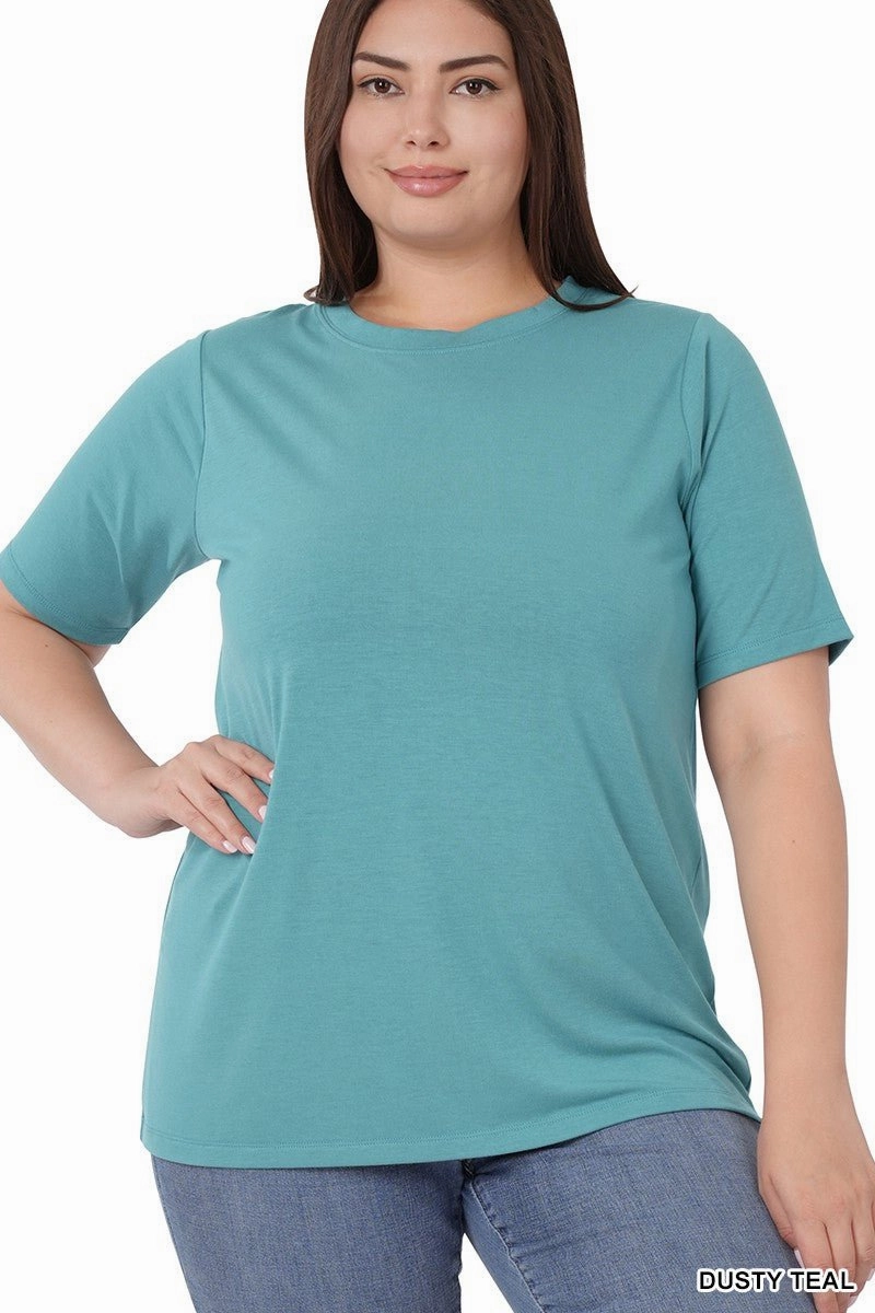 NoiseReduciting Zipper Plus Short Sleeve Round Neck Tee- soft