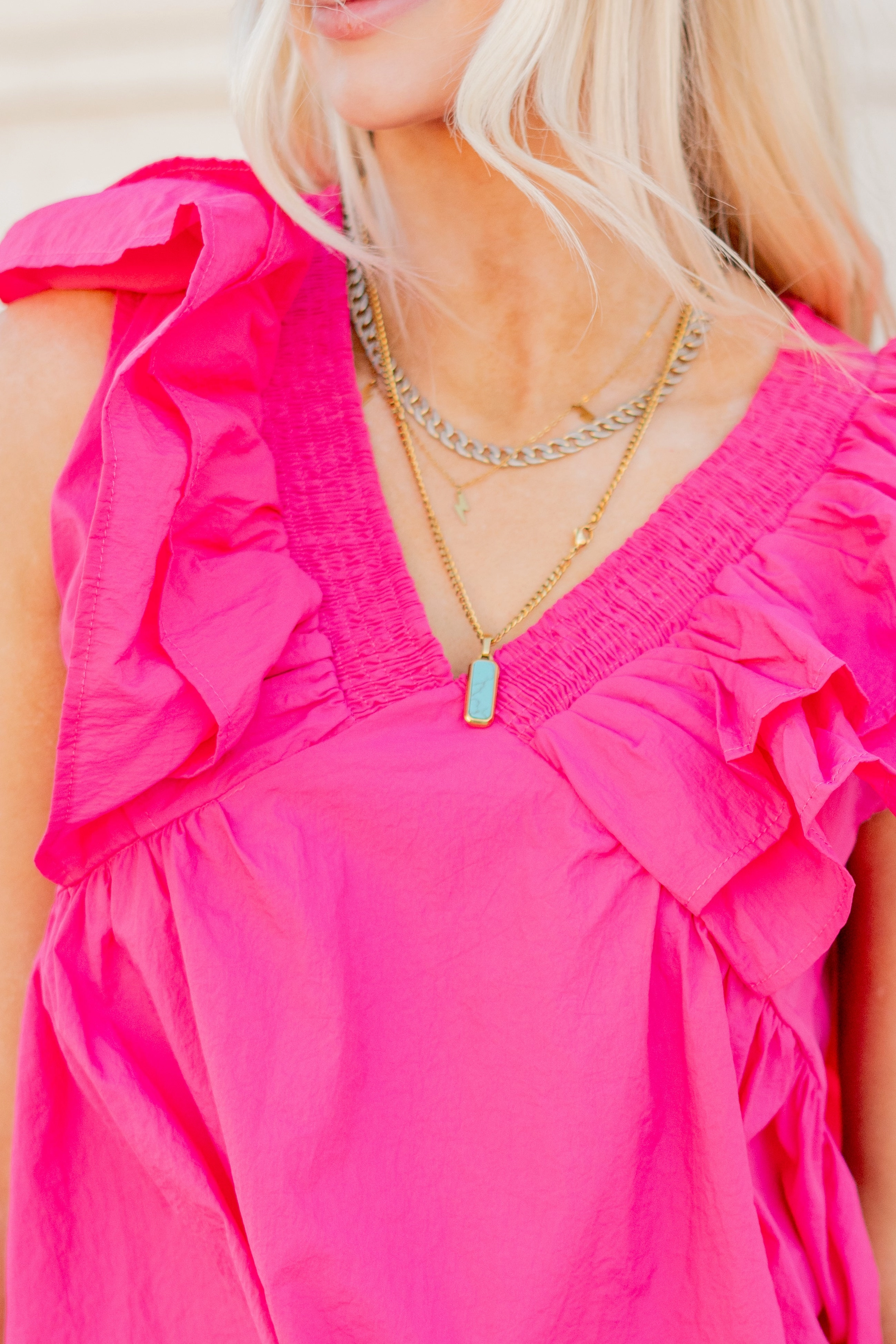 Ruffle Sleeve V Neck Baby Doll Top Abrasion Resistant Edges