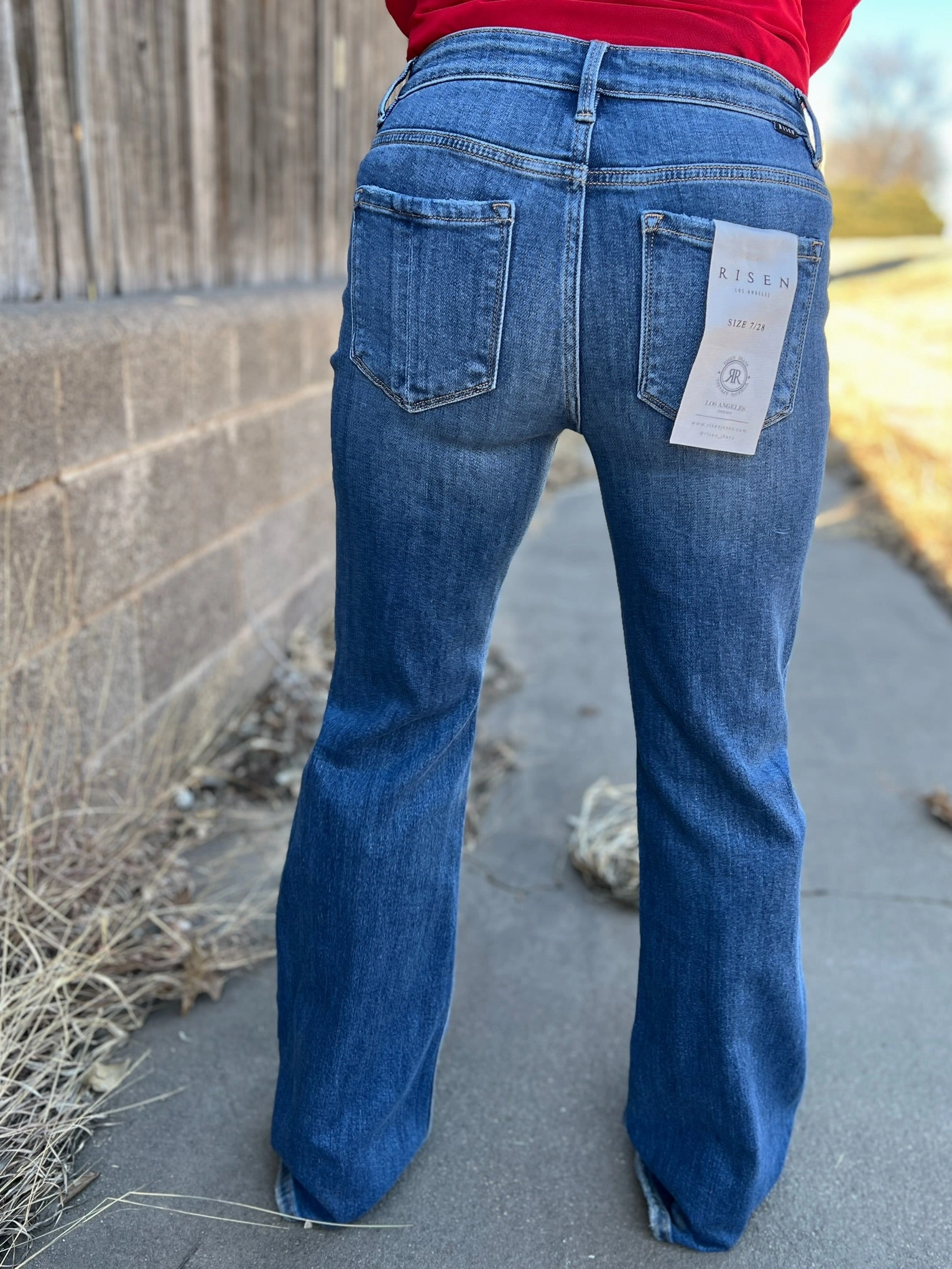 Basic Flare Mid Rise Tummy Control Jeans Soft Stretch